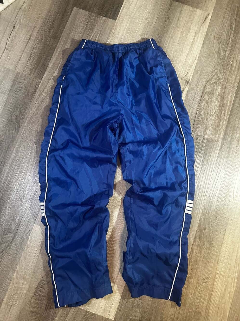 GTM Sportswear Blue Nylon Windbreaker Track Pants Size Small